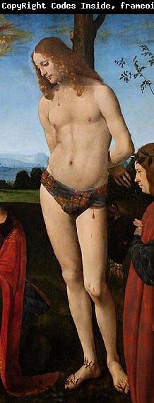 Giovanni Antonio Boltraffio St. Sebastian, detail from a Madona with Child, St. Sebastian, St. John the Baptist and two donors